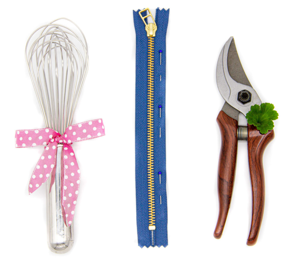 fouet à pâtisserie-fermeture éclair-sécateur