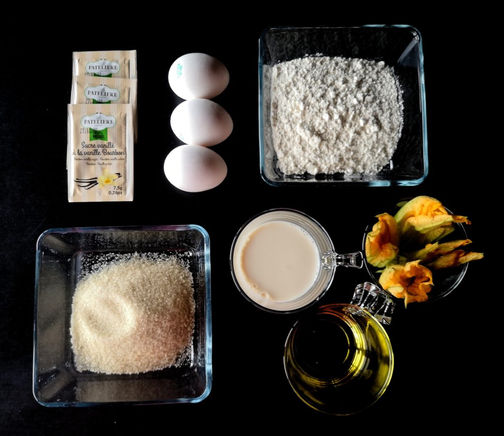 Ingrédients de recette-sucre-farine-œufs