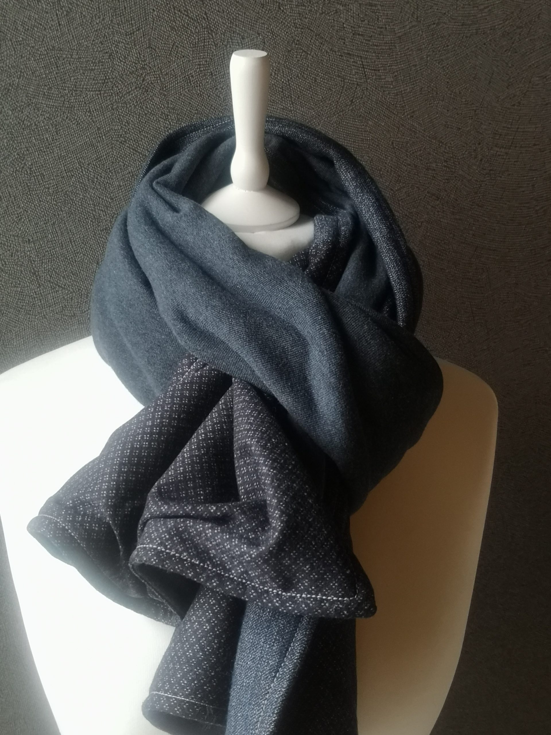 Echarpe doublée bleu jeans